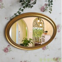 E3 Golden  Ellipse Bathroom Toilet Vanity Wall Makeup Mirror Front Waterproof Y    273400487812